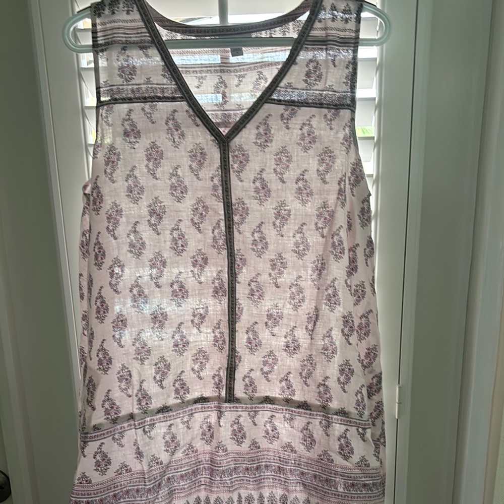 J.Jill Sleeveless Patterned Top with V-Neck